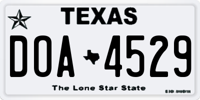 TX license plate DOA4529