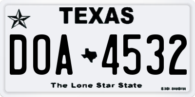 TX license plate DOA4532
