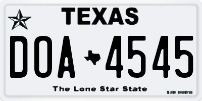 TX license plate DOA4545