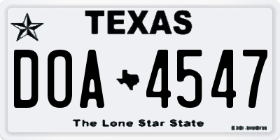 TX license plate DOA4547