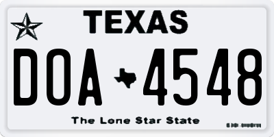 TX license plate DOA4548