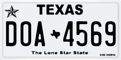 TX license plate DOA4569