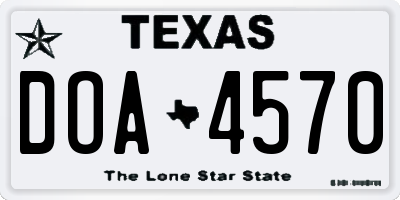 TX license plate DOA4570