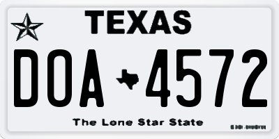 TX license plate DOA4572