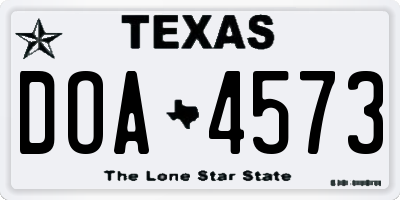 TX license plate DOA4573