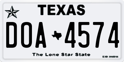 TX license plate DOA4574