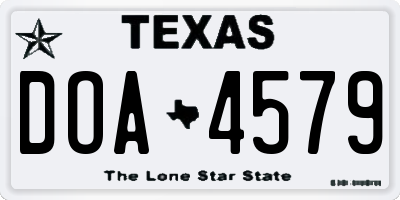 TX license plate DOA4579