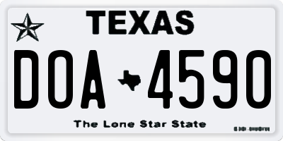 TX license plate DOA4590