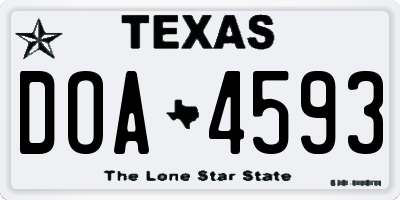 TX license plate DOA4593