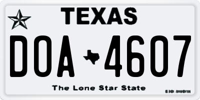 TX license plate DOA4607