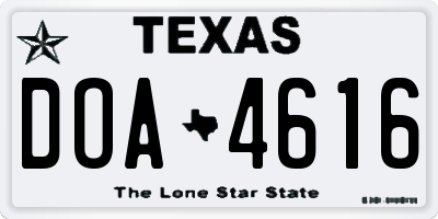 TX license plate DOA4616