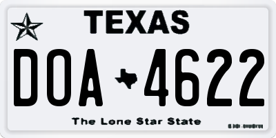 TX license plate DOA4622