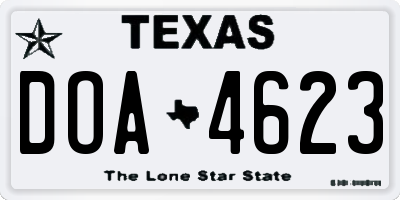 TX license plate DOA4623