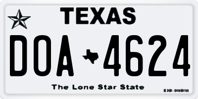 TX license plate DOA4624
