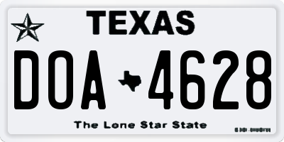 TX license plate DOA4628