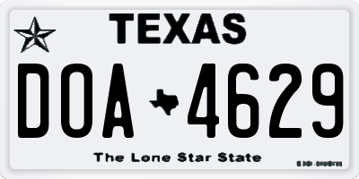 TX license plate DOA4629