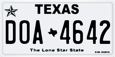TX license plate DOA4642