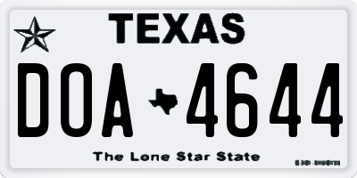 TX license plate DOA4644