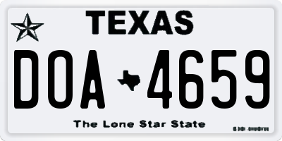 TX license plate DOA4659