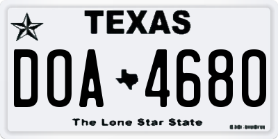 TX license plate DOA4680