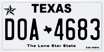 TX license plate DOA4683