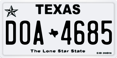 TX license plate DOA4685