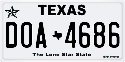 TX license plate DOA4686