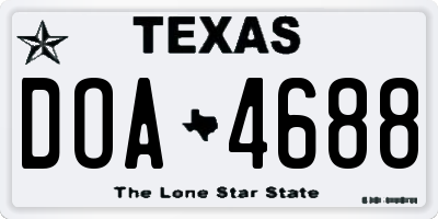 TX license plate DOA4688