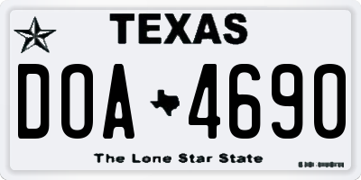 TX license plate DOA4690
