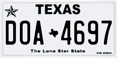 TX license plate DOA4697