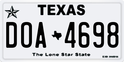 TX license plate DOA4698