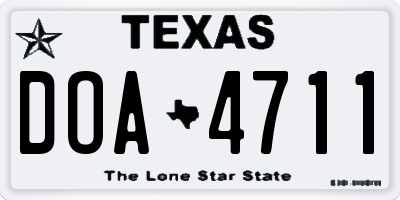 TX license plate DOA4711