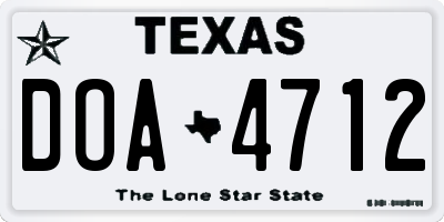 TX license plate DOA4712