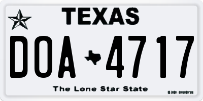 TX license plate DOA4717