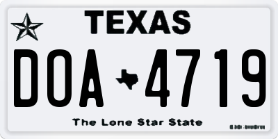 TX license plate DOA4719