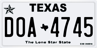 TX license plate DOA4745
