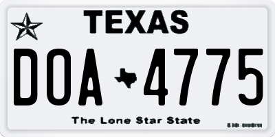 TX license plate DOA4775