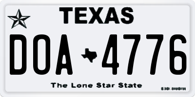 TX license plate DOA4776
