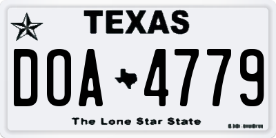 TX license plate DOA4779