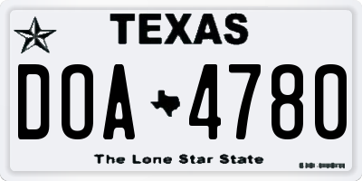TX license plate DOA4780
