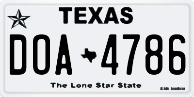 TX license plate DOA4786