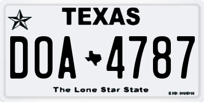 TX license plate DOA4787