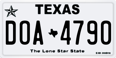 TX license plate DOA4790