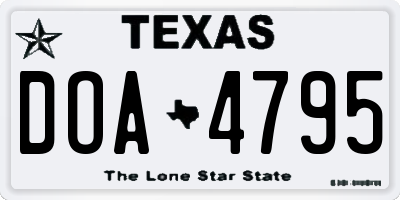 TX license plate DOA4795