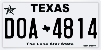 TX license plate DOA4814