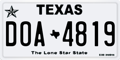 TX license plate DOA4819