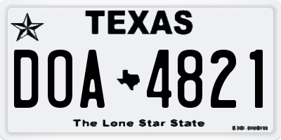 TX license plate DOA4821