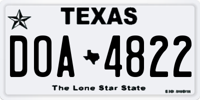 TX license plate DOA4822