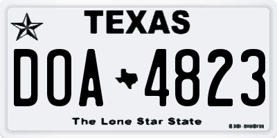 TX license plate DOA4823