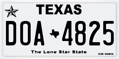 TX license plate DOA4825